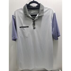 Nike Golf Mens Shirt L Gray Dri-fit Tour Performance Polo